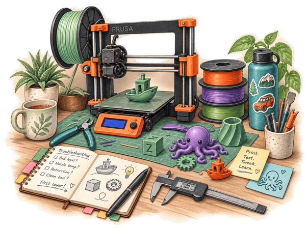 A 3D printer partway through a print